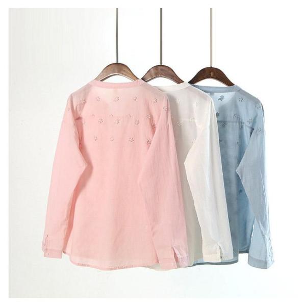 ブラウス トップス 花柄刺繍 透け チュニック シャツブラウス