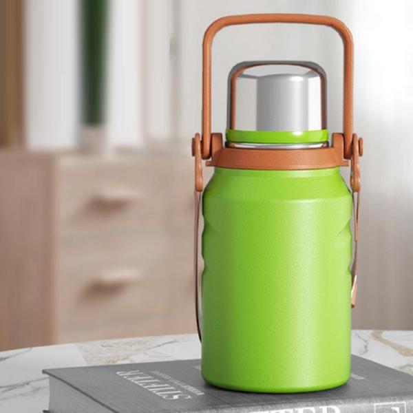 持ち手付き 水筒 1.5リットル 316ステンレス製 保温保冷 2WAY タンブラー 蓋付き 水筒 ステンレスボトル カップ付き タンブラー ホルダー 持ち手付き 水筒 1.5リットル 316ステンレス製 保温保冷 2WAY