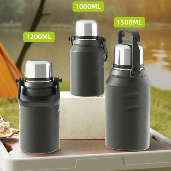 持ち手付き 水筒 1.5リットル 316ステンレス製 保温保冷 2WAY