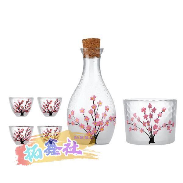 冷酒・温酒用ガラス酒器セット 日本酒カラフェボトル ギフトキット 冷酒グラス ホテル パーティー オフィス用