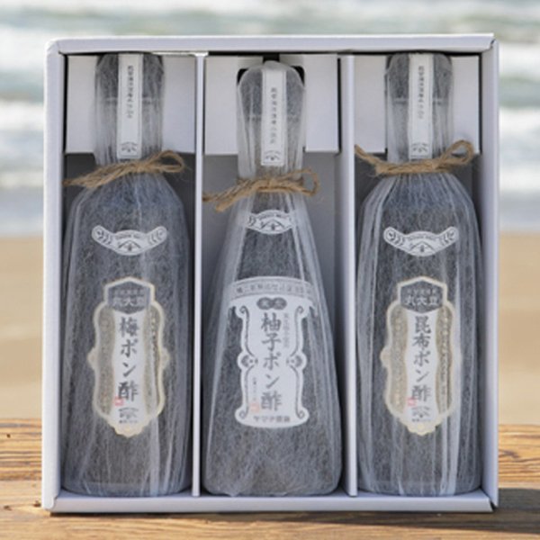 贈答 ギフト 能登爽味 セット 3本入 (昆布ポン酢 梅ポン酢 柚子ポン酢) 化粧箱入 メーカー直送 ポン酢 セット 老舗 能登 ヤマチ醤油 近岡屋