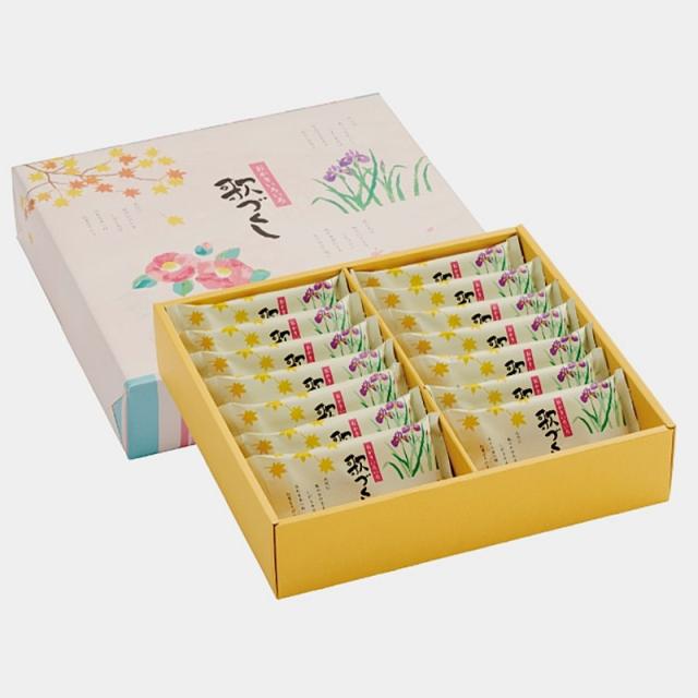 贈答 ギフト 歌づくし 14袋入 ×3箱セット おかき かきもち 個包装