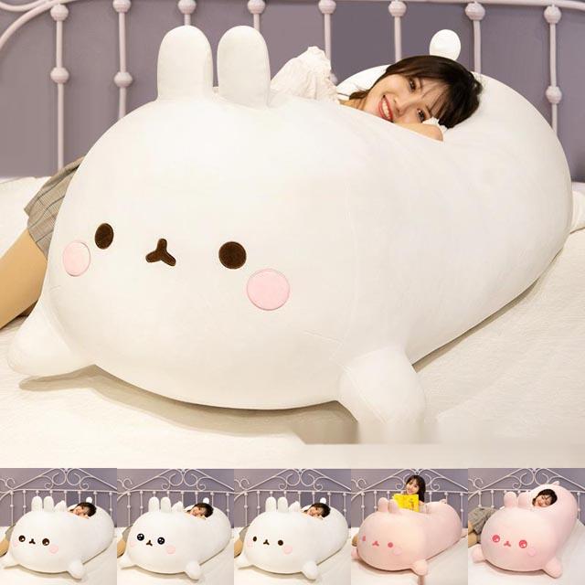 ぬいぐるみ ウサギ 抱き枕 ねそべりポーズ うつ伏せ もちもち ふわふわ まくら クッション  7色選ぶ