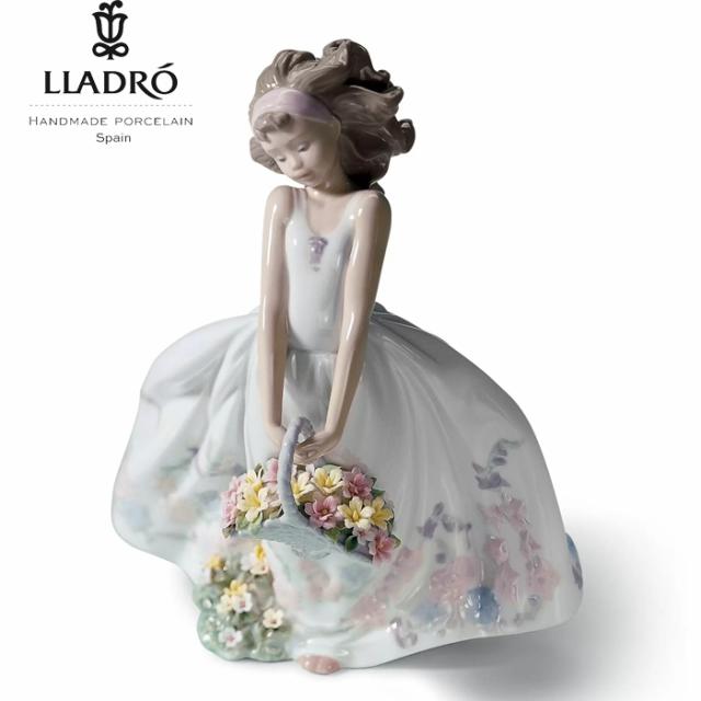 フラワーガーデン LLADRO リヤドロ リアル フィギュリン 女の子 置物