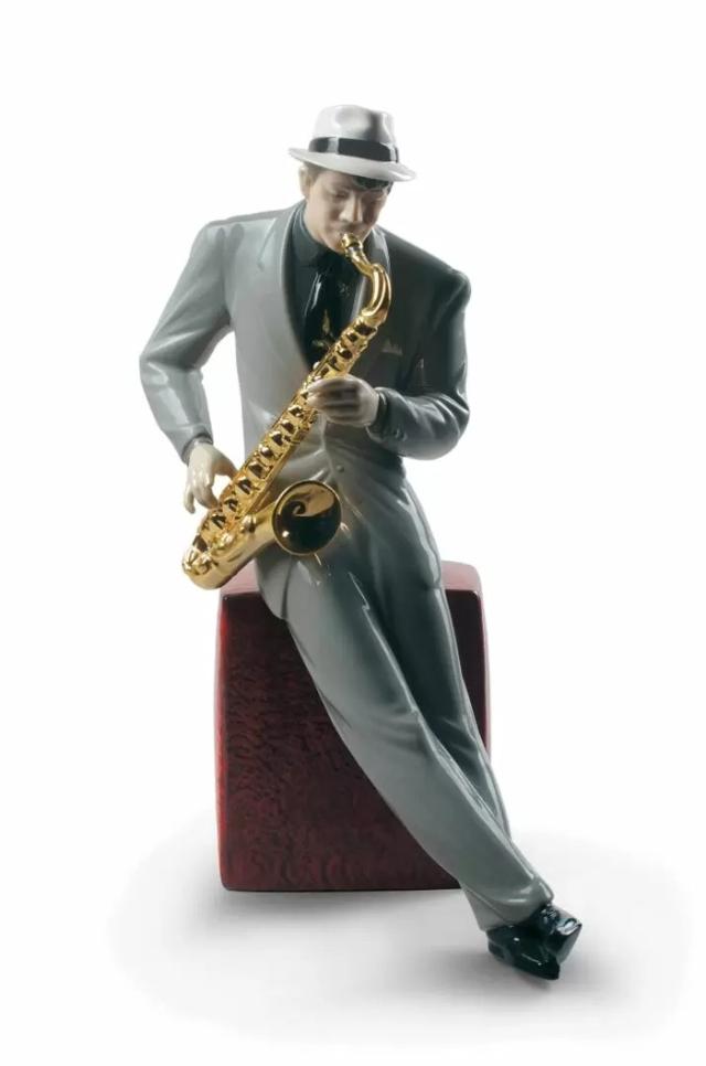 ジャズ サクソフォニスト LLADRO リヤドロ Jazz サックス 置物