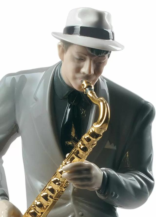 ジャズ サクソフォニスト LLADRO リヤドロ Jazz サックス 置物