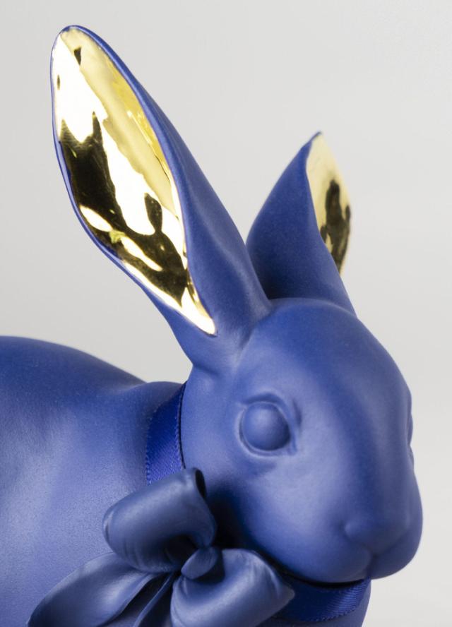 ウサギ Bold Blue 【正規品】リヤドロ LLADRO フィギュリン リボン 青