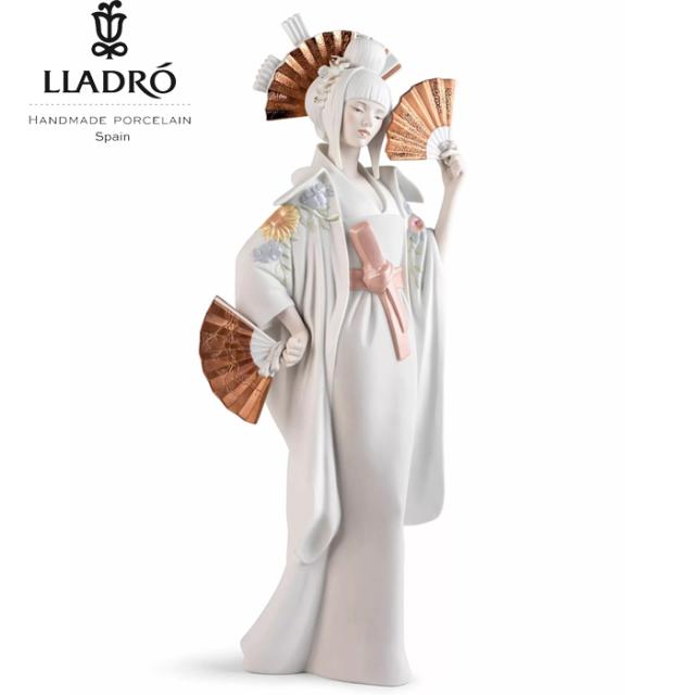 舞扇  LLADRO  着物 扇子 女 リヤドロ  置物 オブジェ インテリア 人形 磁器 かわいい おしゃれ スペイン プレゼント 玄関 お祝い 新築 開業 癒し リビング 寝室 事務所 オフィス 【正規品】 01009555