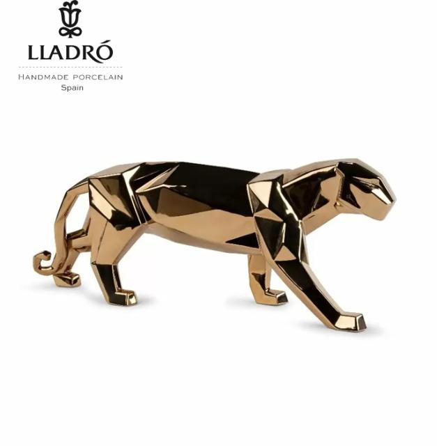 リヤドロ LLADRO Origami パンサー Gold 豹 ヒョウ フィギュリン 新作 ポーセリン 磁器 人形 置物 インテリア 赤 保証  動物 折り紙 プレゼント お祝い 新築 開業 玄関 オフィス リビング 【正規品】01009580