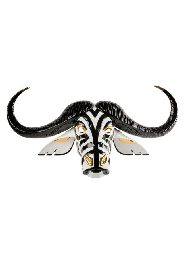 Mask Buffalo Black-Gold LLADRO リヤドロ バッファロー 水牛 フィギュリン  置物 オブジェ インテリア人形 磁器 かわいい スペイン プレゼント お祝い 新築 開業 癒し リビング 寝室 事務所 オフィス 【正規品】01009594 239,250円