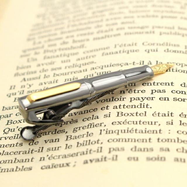 ネクタイピン 万年筆 ペンシル SILVER タイバー かっこいい おしゃれ