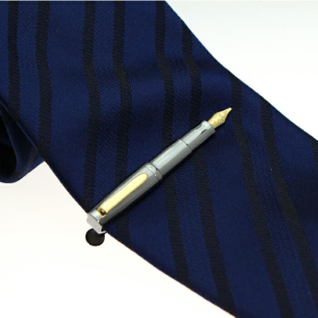 ネクタイピン 万年筆 ペンシル SILVER タイバー かっこいい おしゃれ