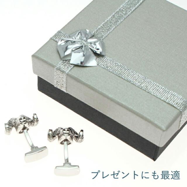 カフス カフスボタン カフリンクス ヤギ 山羊 SILVER 遊び心 動物 獣