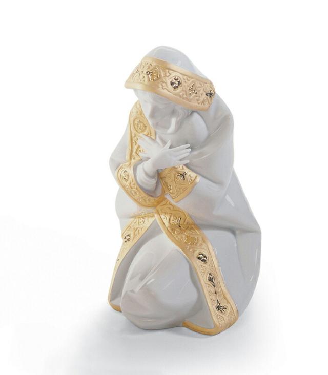 聖マリア (Re-Deco/Gold) LLADRO リヤドロ  フィギア 置物 かわいい フィギュリン オブジェ インテリア 磁器 リアル スペイン プレゼント お祝い 新築 開業 リビング 【正規品】01007086