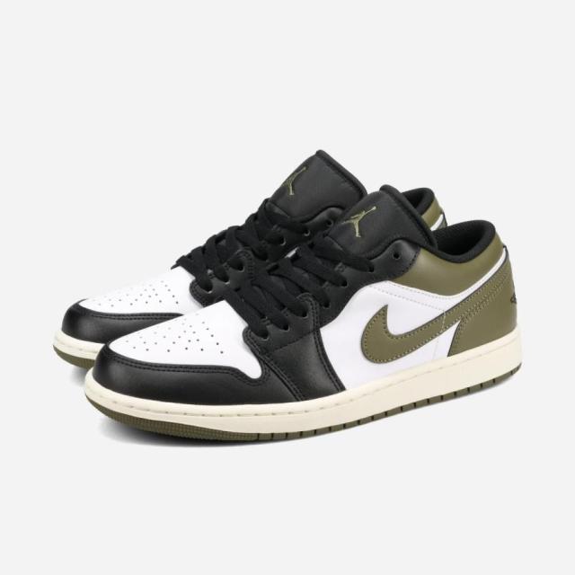 NIKE AIR JORDAN 1 LOW ナイキ エア ジョーダン 1 ロー メンズ BLACK/WHITE/MEDIUM OLIVE ブラック 553558-092