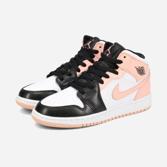 NIKE AIR JORDAN 1 MID GS ナイキ エア ジョーダン 1 ミッド GS レディース WHITE/BLACK/CRIMSON TINT ピンク 554725-133