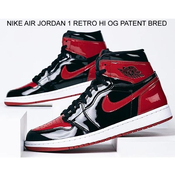 ナイキ エアジョーダン 1 レトロ ハイ OG NIKE AIR JORDAN 1 RETRO HI OG PATENT BRED black/white-varsity red 555088-063 AJ1 パテント ブラック レッド