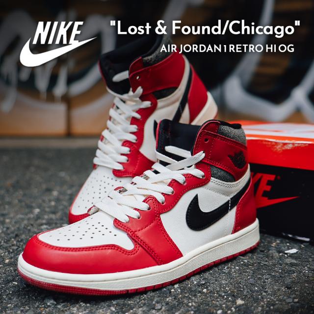 NIKE AIR JORDAN 1 RETRO HI OG Lost & Found/Chicago ナイキ エア ジョーダン レトロ ハイ スニーカー ( シカゴ 赤 DZ5485-612  )