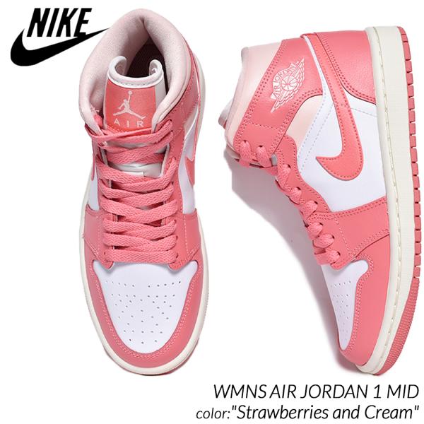 NIKE WMNS AIR JORDAN 1 MID Strawberries and Cream ナイキ ウィメンズ エアジョーダン ミッド スニーカー レディース ピンク BQ6472-186