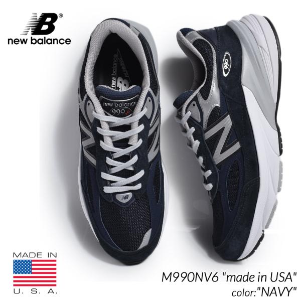 NEW BALANCE made in USA M990NV6 NAVY ニューバランス スニーカー ( 紺 ネイビー 白 ホワイト D 992 993 V4 V5 V6 メンズ )