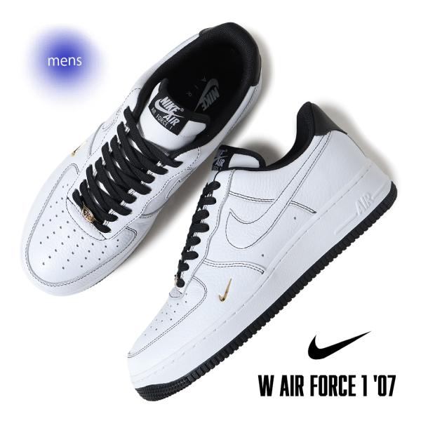 NIKE ナイキ エアフォース ジュエル スニーカー W AIR FORCE 1 ' 07 MINI JEWEL WHITE/LLICGOLD/BLACK ( 白 黒 ブラック メンズ IB6543-101 )