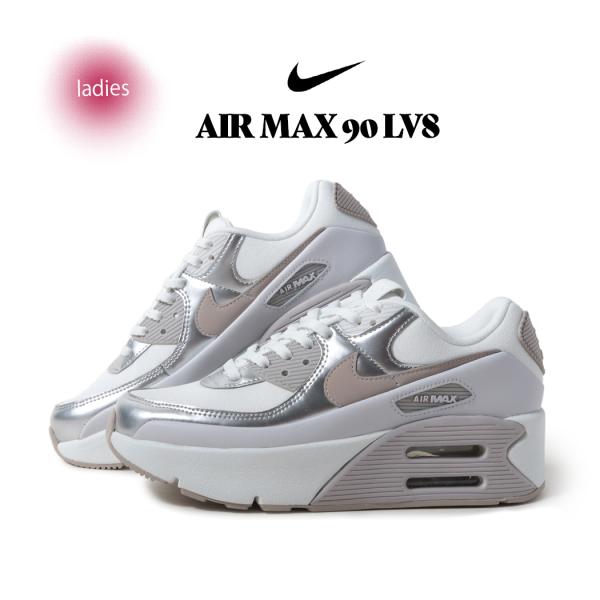 NIKE ナイキ ウィメンズ エアマックス 90 LV8 スニーカー AIR MAX 90 LV8 LLIC PLATINUM ( 厚底 白 シルバー レディース IB0170-101 )