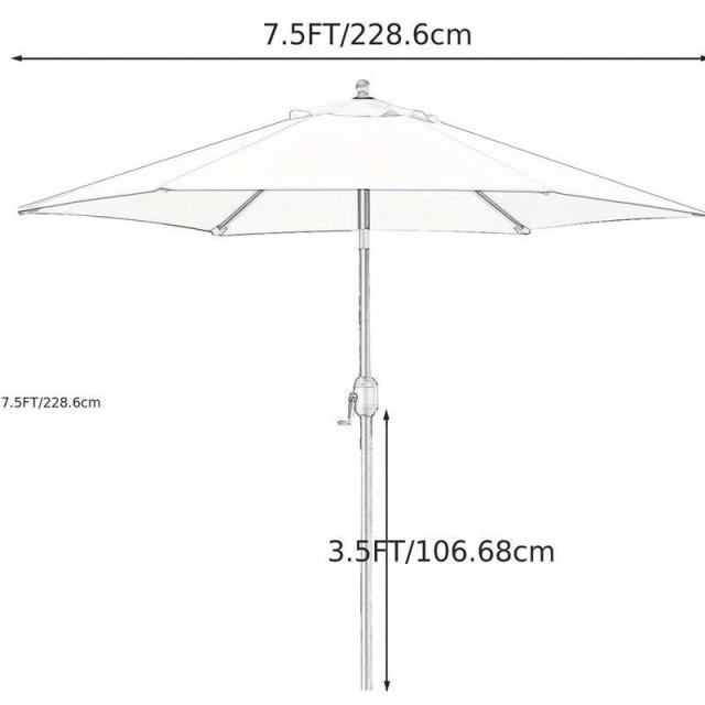 ガーデンパラソル 庭 パティオ 傘 UVカット 庭 テラス カフェ 屋外 直径 228.6cm おしゃれ かわいい アウトドア ビーチ アイボリー