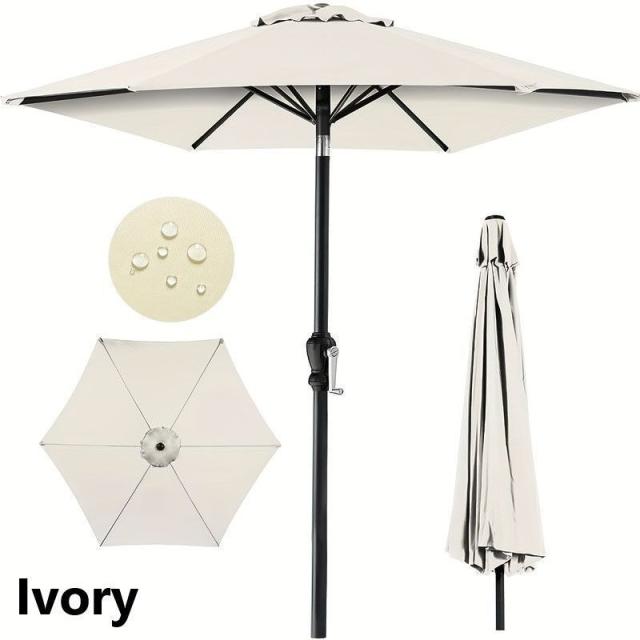 ガーデンパラソル 庭 パティオ 傘 UVカット 庭 テラス カフェ 屋外 直径 228.6cm おしゃれ かわいい アウトドア ビーチ アイボリー