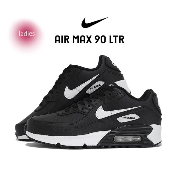 NIKE ナイキ エアマックス 90 スニーカー Air Max 90 LTR GS BLACK/WHITE ( ブラック 黒 ホワイト 白 レディース 厚底 CD6864-029 )