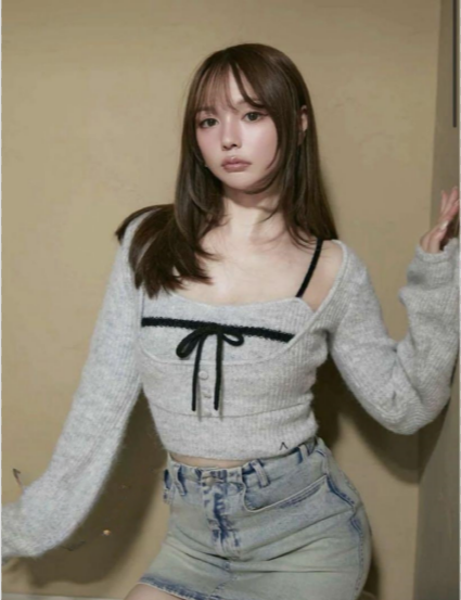 新品 アンドマリーandmary Natalie ribbon set グレー ブラック