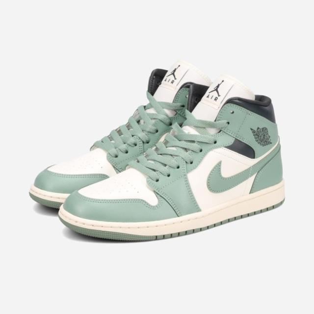 NIKE WMNS AIR JORDAN 1 MID ナイキ ウィメンズ エア ジョーダン 1 ミッド メンズ レディース ANTHRACITE/JADE SMOKE/SAIL/LEGEND SAND グリーン BQ6472-130