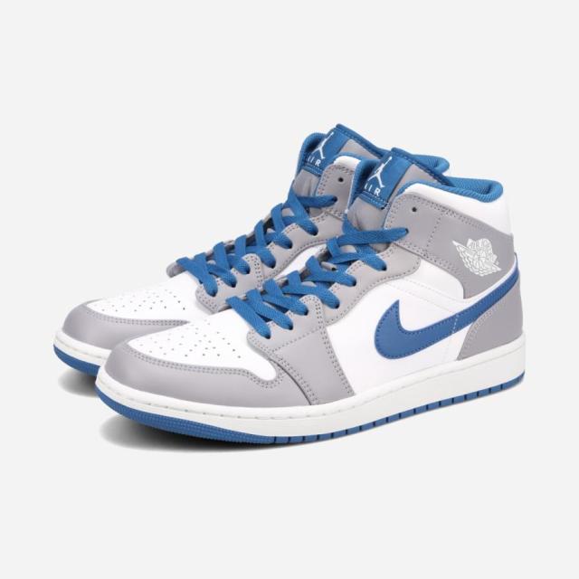 NIKE AIR JORDAN 1 MID ナイキ エア ジョーダン 1 ミッド CEMENT GREY/WHITE/TRUE BLUE グレー ホワイト ブルー
