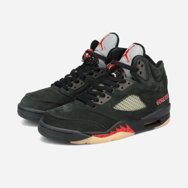 NIKE WMNS AIR JORDAN 5 RETRO GTX GORE-TEX ナイキ ウィメンズ エア ジョーダン 5 レトロ ゴアテックス OFF NOIR/FIRE RED/BLACK/MUSLIN ブラック