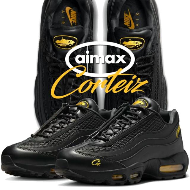 ナイキ エアマックス 95 SP コーテイズ ブラック ツアーイエロー NIKE AIR MAX 95 SP Corteiz blk/blk-tour yellow fb2709-003