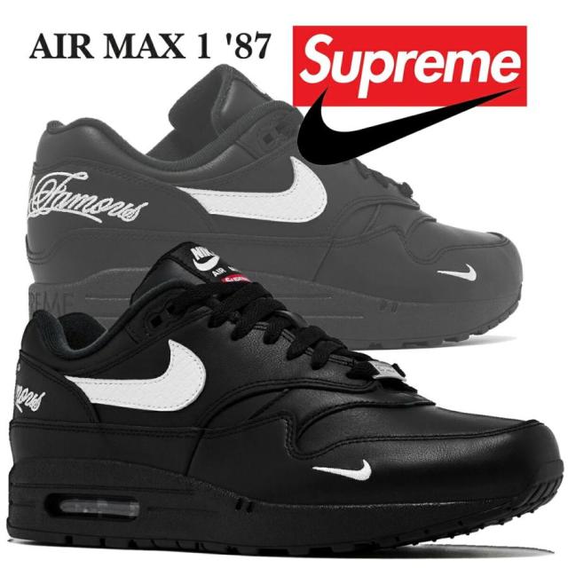 ナイキ × シュプリーム エアマックス 1 '87 SP ブラック NIKE AIR MAX 1 87 SP SUPREME blk/wht-blk