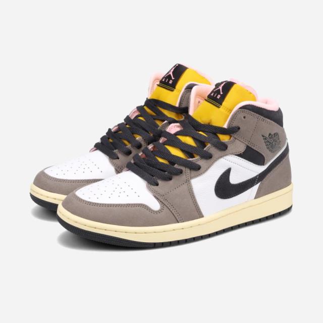 NIKE AIR JORDAN 1 MID SE ナイキ エア ジョーダン 1 ミッド SE メンズ WHITE/OIL GREY/CAVE STONE/DARK SULFUR ブラウン HQ2011-100