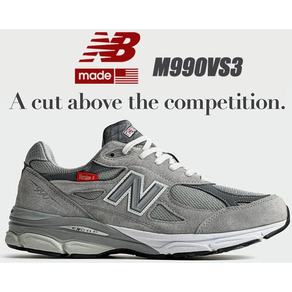 NEW BALANCE M990VS3 VERSION 3 MADE IN U.S.A. width D GRAY ニューバランス M990 V3 グレー スニーカー 40周年 990v3