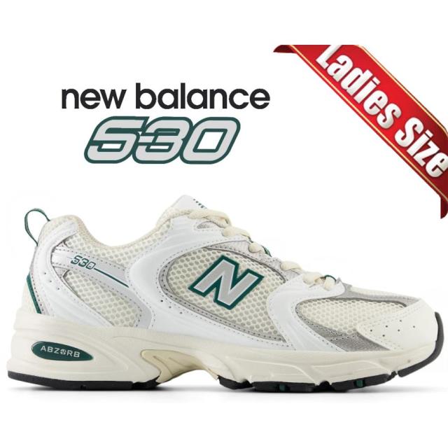 NEW BALANCE MR530SX width D WHITE GREEN ニューバランス 530 レディース スニーカー ホワイト グリーン ABZORB メッシュ