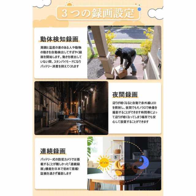 防犯カメラ Wifi 屋外 監視カメラ ソラー 600万画素 家庭用 ソーラ充電 電源不要 自動追跡 AI人感検知 双方向会話 IP66防水 簡単設置 防犯灯付き おしゃれ_16