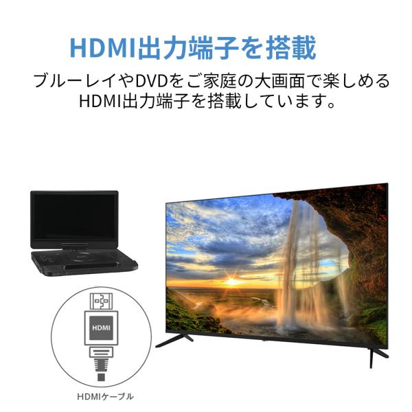 11型 ポータブルBlu-rayプレーヤー バッテリーレスモデル ワイド液晶 ラストメモリー 180度回転 HDMI端子 車載 GH-PBD11CB-BK グリーンハウス_8