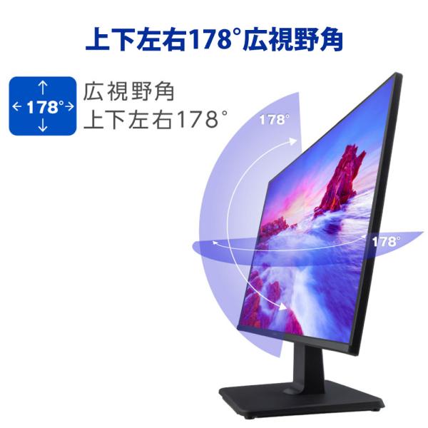 モニター 27インチ 27型ワイド フルHD 高解像度 広視野角パネル HDMI VESA規格 液晶ディスプレイ GH-LCW27D-BK 5年保証 グリーンハウス_2