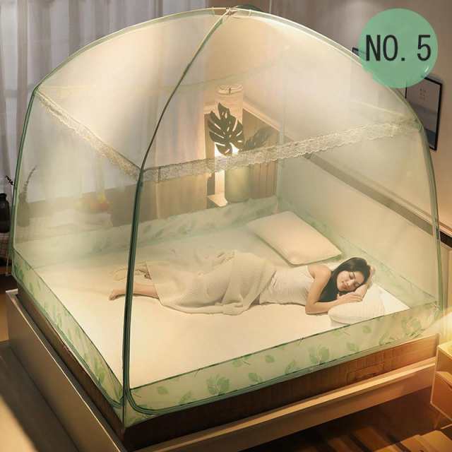 虫除け 子供 かや 蚊帳テント 幅200×長220さ×高さ170cm ポップアップ 収納便利 三つドア キャンプ 底付き 赤ちゃん 安眠 5サイズ 折り畳み式 蚊帳（かや）