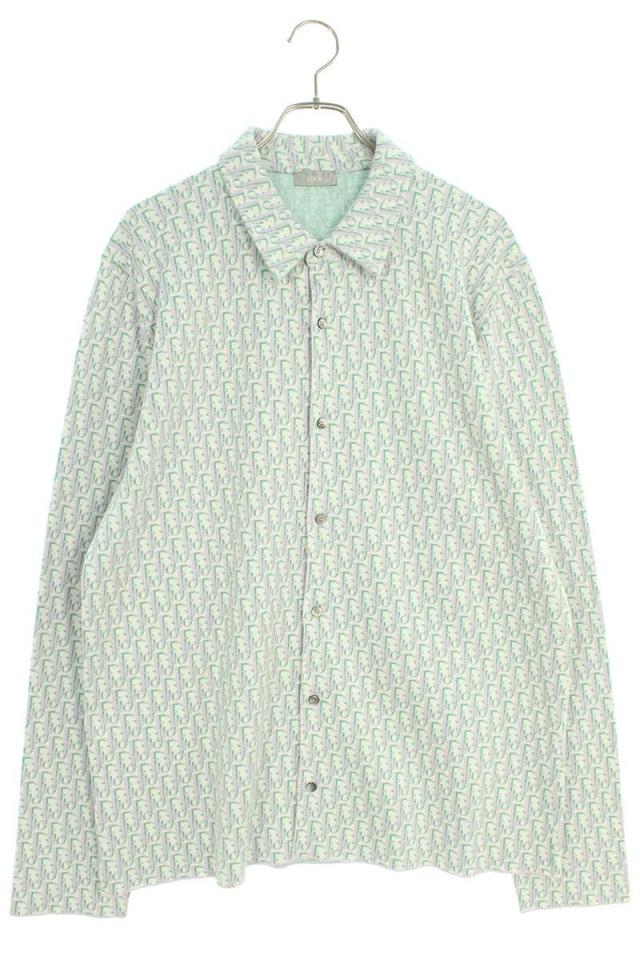 ディオール サイズ:XL  023M550AT099 オブリーク柄総柄ニット長袖シャツ 中古 OM10