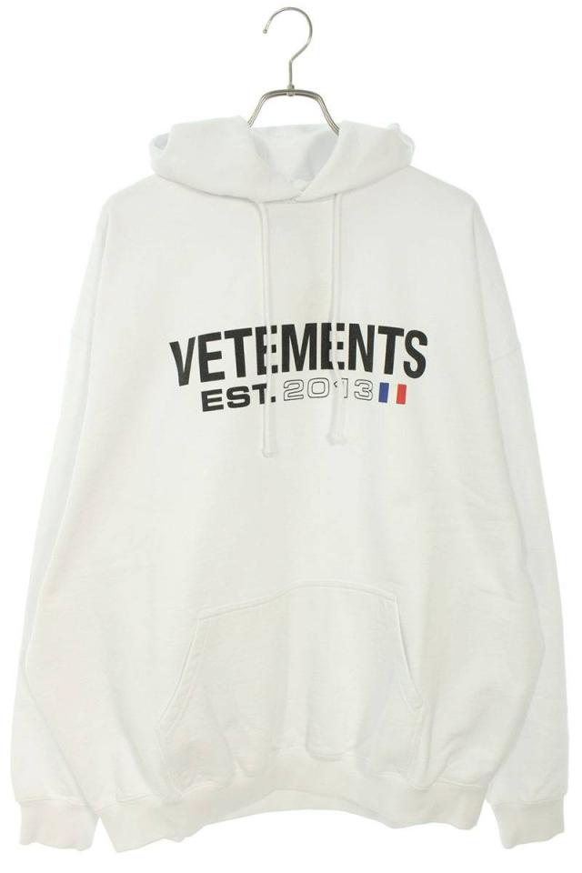 ヴェトモン VETEMENTS 23AW UE54HD100W WHITE サイズ:S ロゴエンブロイダリーパーカー 新古品 BS55