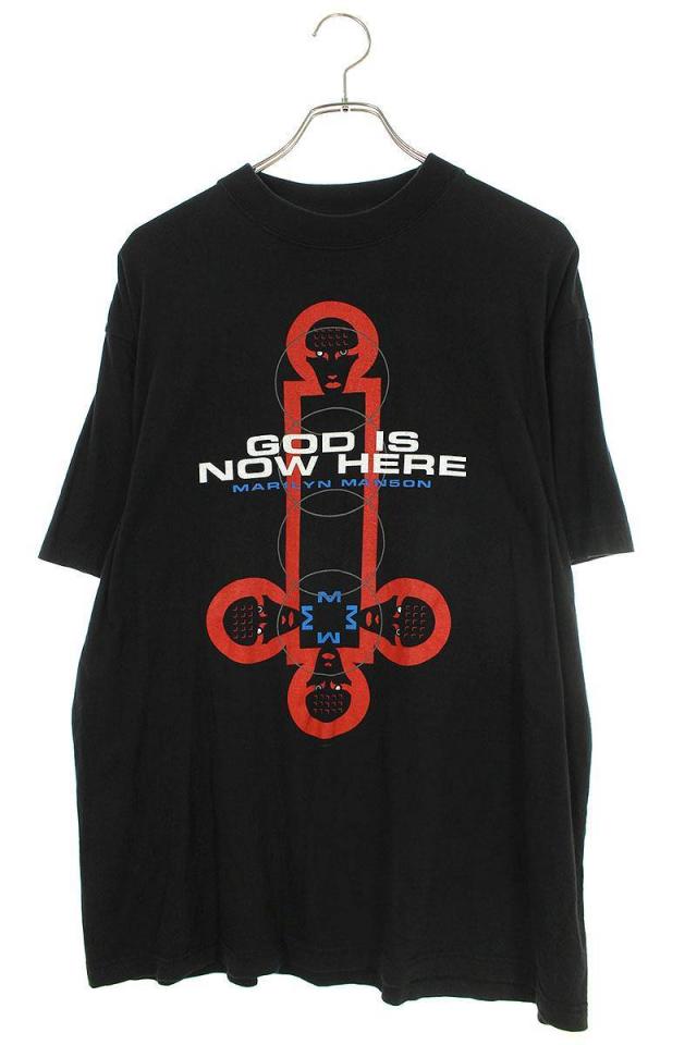 ヴィンテージ サイズ:L  90s  Marilyn Manson マリリンマンソン GOD IS NOW HEREプリントTシャツ 中古 SB01