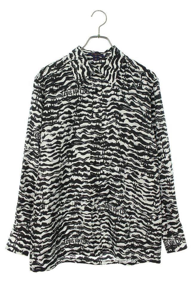 ルイヴィトン サイズ:38  24SS  RW241W AEK FPBL42 インクタイガーシルク長袖シャツ 中古 SB01