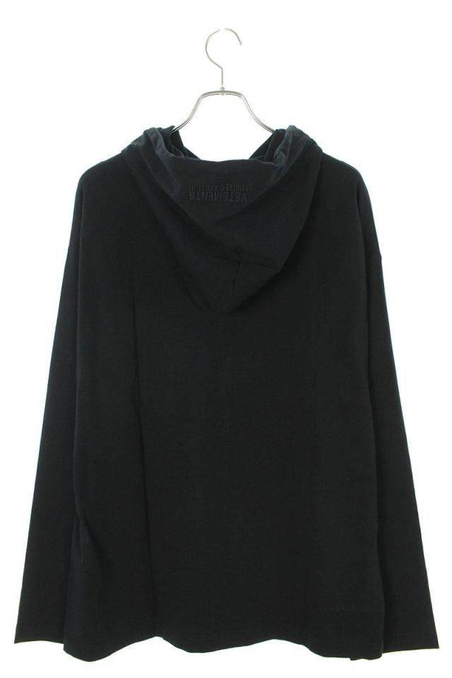 ヴェトモン サイズ:S  24SS  UE64LS300B ブラックアウトロゴフードカットソー 新古品 FK04 ヴェトモン サイズ:S 24SS UE64LS300B ブラックアウトロゴフード