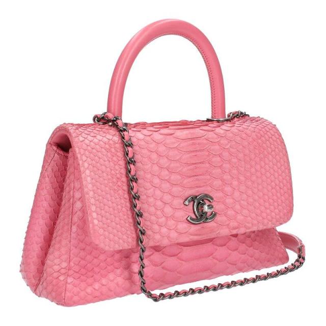 シャネル   ココハンドル パイソン ココハンドルパイソン2WAYハンドバッグ 中古 SS13