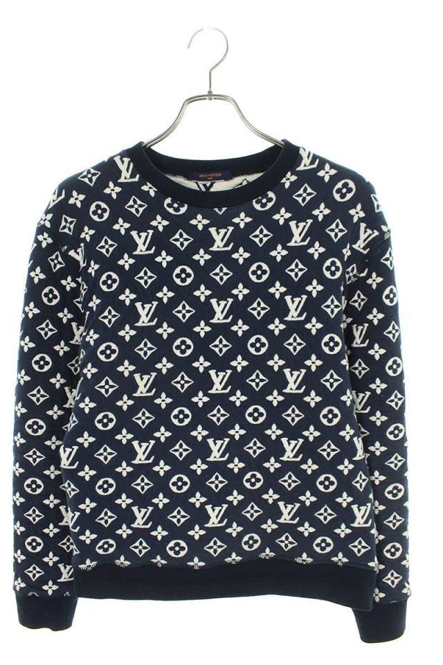 ルイヴィトン スウェット 21SS サイズ:S フルモノグラムジャガードクルーネックスウェット 中古 BS55
