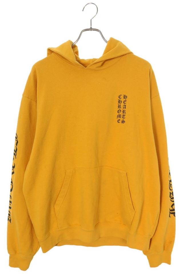 クロムハーツ サイズ:L  SWTSHRT PLVR アームロゴプリントプルオーバーパーカー 中古 SJ02
